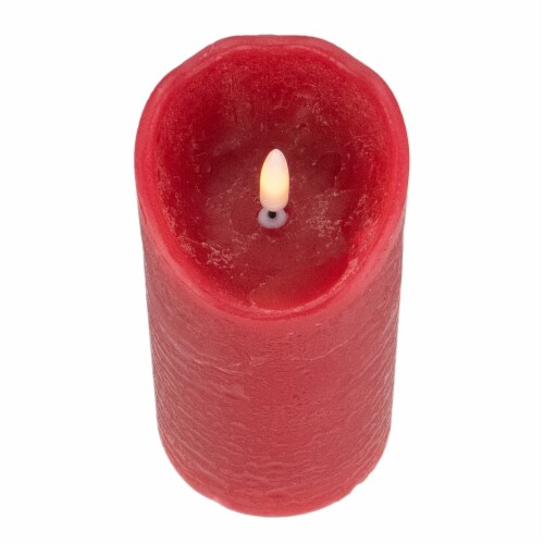 Northlight 6 LED Red Flameless Battery Operated Christmas Decor Candle Perspective: top