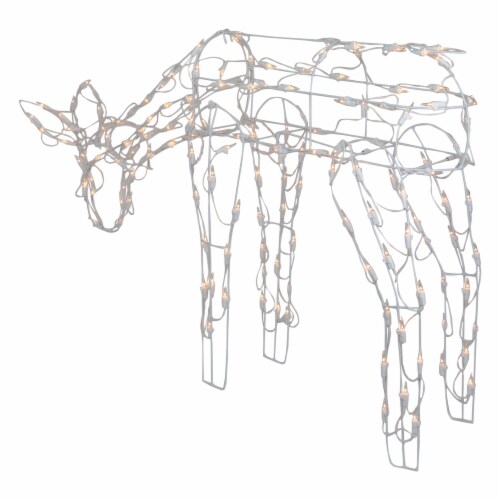 Northlight 42-Inch Lighted White Feeding Reindeer Outdoor Christmas Decoration Perspective: top