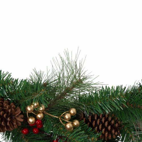 Northlight 6' x 12 Bows and Berries Artificial Christmas Garland - Unlit Perspective: top