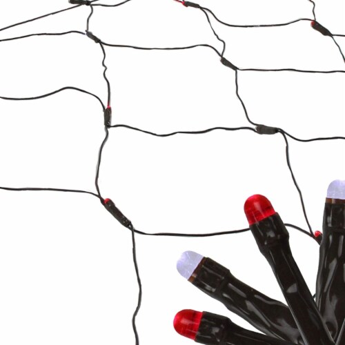 Northlight 2' x 8' Red and White LED Tree Trunk Wrap Christmas Lights, Brown Wire Perspective: top