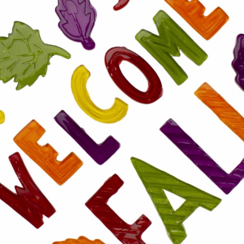 Northlight 17-Piece Welcome Fall Thanksgiving Gel Window Clings Perspective: top