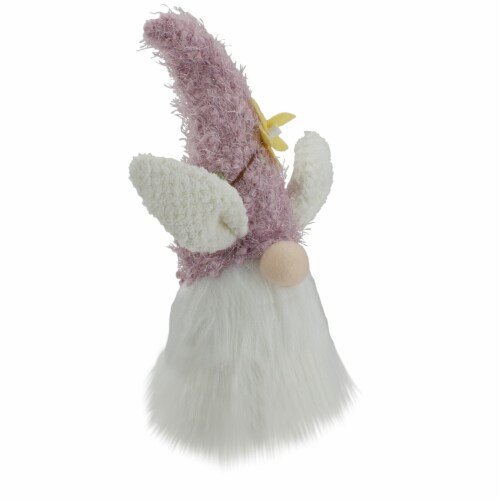 Northlight 12  Purple and White Easter and Spring Gnome Head with Bunny Ears Perspective: top