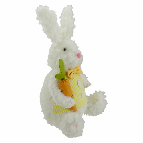 Northlight Plush Easter Bunny Rabbit with Carrot Spring Decoration - 14 Perspective: top