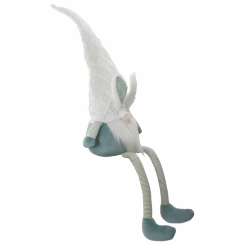Northlight 33 White and Green Sitting Easter Gnome with Bunny Ears and Dangling Legs Perspective: top
