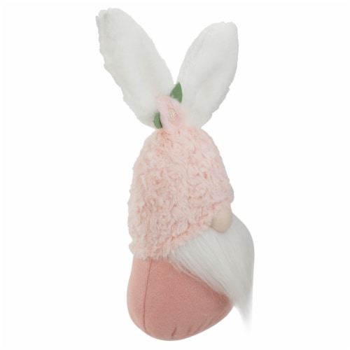 Northlight 14  Pink and White Easter and Spring Gnome Head with Bunny Ears Perspective: top