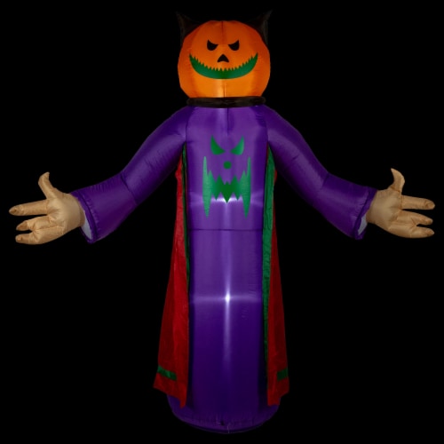 Northlight 8' Spooky Town Lighted Jack-O-Lantern Grim Reaper Inflatable Outdoor Halloween Perspective: top