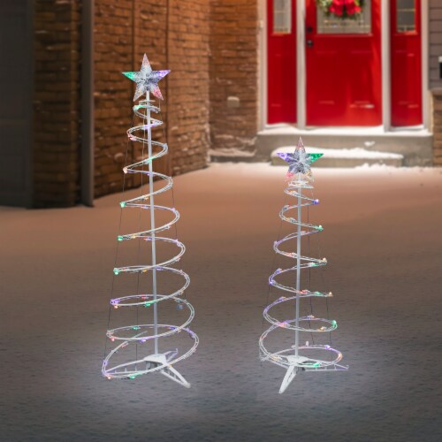 Multi Color Led Lighted Outdoor Spiral Christmas Trees 