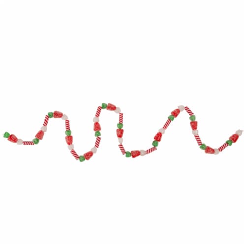 Northlight 4' Faux Gum Drop Candy and Peppermint Swirls Christmas Garland - Unlit Perspective: top