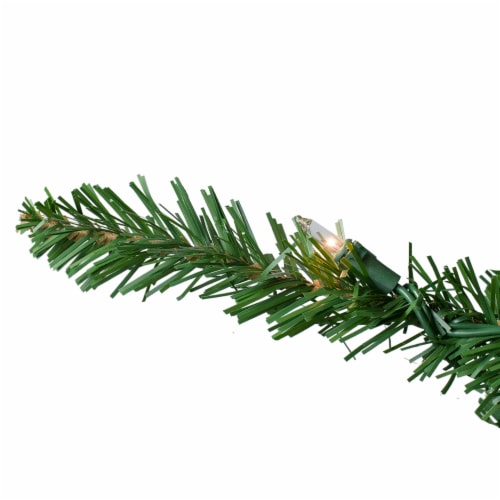 Northlight 9' Pre-Lit Everett Pine Slim Artificial Christmas Tree, Clear Lights Perspective: top