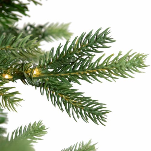 Northlight 7.5' Pre-Lit Full Riverton Fir Artificial Christmas Tree, Warm White Lights Perspective: top