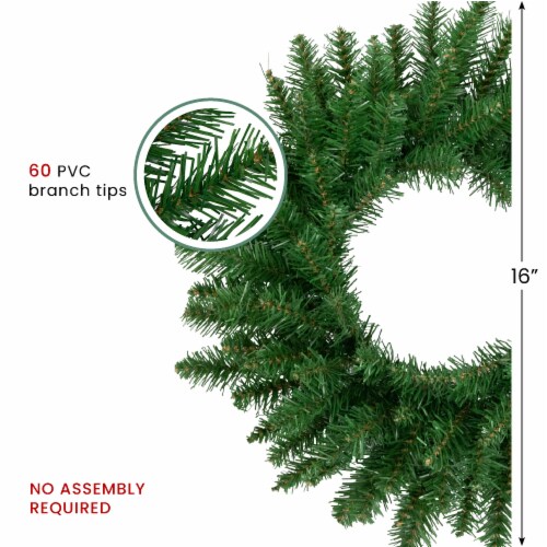 Northlight Winona Fir Artificial Christmas Wreath- 16 inch, Unlit Perspective: top