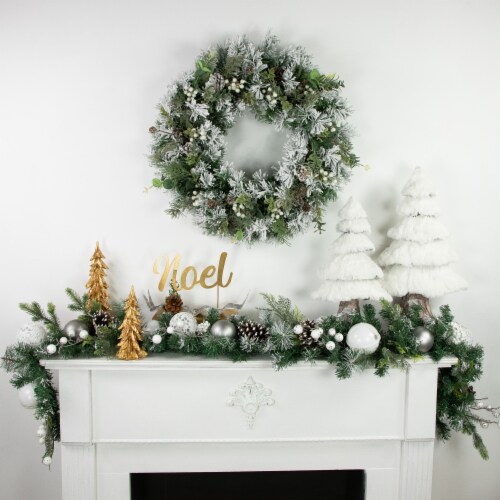 Northlight 11  Pine and Pine Cone  NOEL  Tabletop Christmas Decor Perspective: top