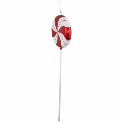 Northlight 42  Red Pinwheel Lollipop with Iridescent Glitter Shatterproof Commercial Perspective: top
