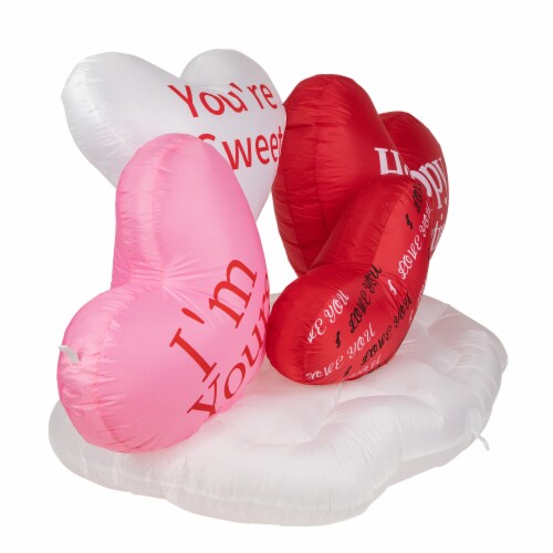 Northlight 5' Inflatable Lighted Valentine's Day Conversation Hearts Outdoor Decoration Perspective: top