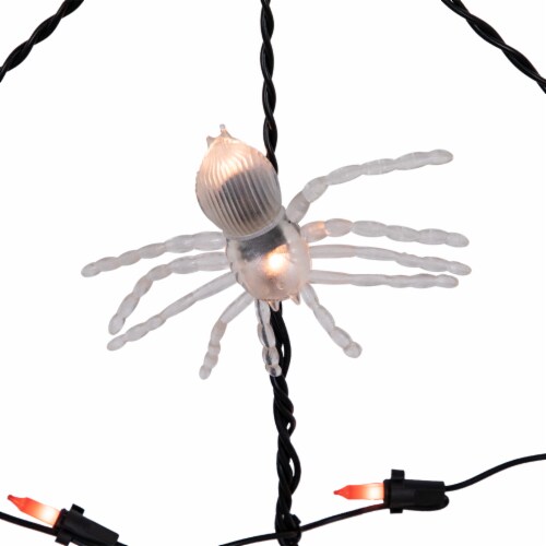 Northlight 5' Lighted Orange and Black Spider in Web Halloween Decoration, Black Wire Perspective: top