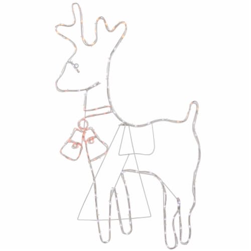 Northlight 36  Lighted Standing Reindeer Silhouette Outdoor Christmas Decor Perspective: top