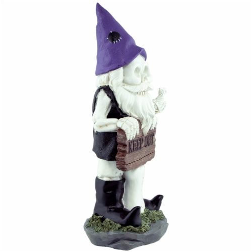 Northlight 11.75 Gnome Skeleton Keep Out Halloween Decoration Perspective: top
