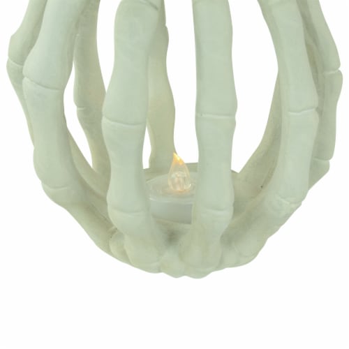Northlight 6.25 LED Lighted Skeleton Pumpkin Halloween Decoration - Battery Operated Perspective: top