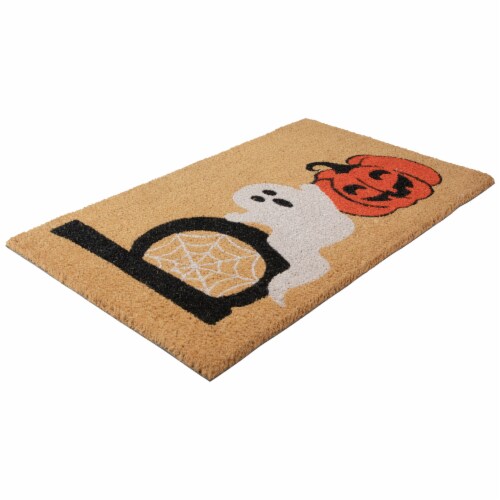 Northlight Natural Coir Boo Halloween Doormat 18 x 30 Perspective: top