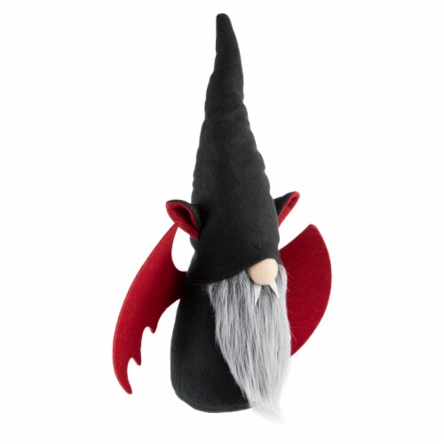 Northlight 17 Black and Red Halloween Boy Gnome with Bat Wings Perspective: top
