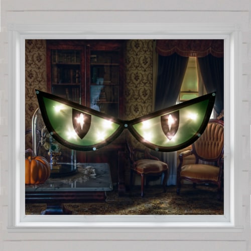 Northlight 20 Lighted Green Eyes Halloween Window Silhouette Decoration Perspective: top