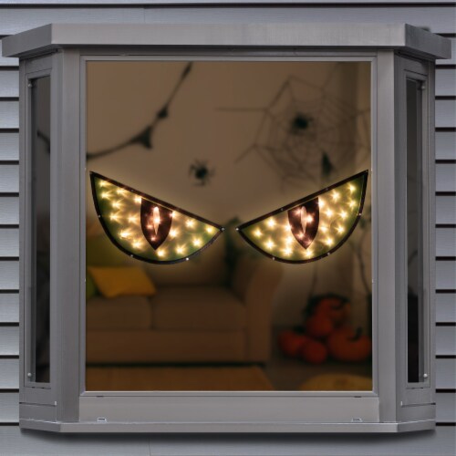 Northlight 42 Lighted Green and Black Eyes Halloween Window Silhouette Decoration Perspective: top