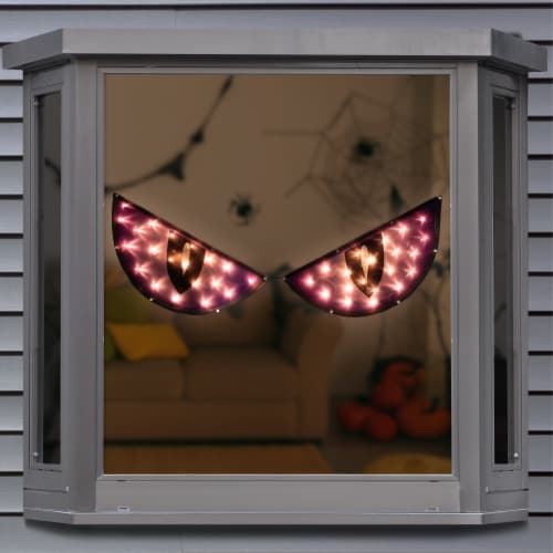 Northlight 42 Lighted Purple and Black Eyes Halloween Window Silhouette Decoration Perspective: top
