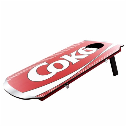 Hey Play 80-BBT09-COKEPOP Coca Cola Cornhole Outdoor Game Set Perspective: top