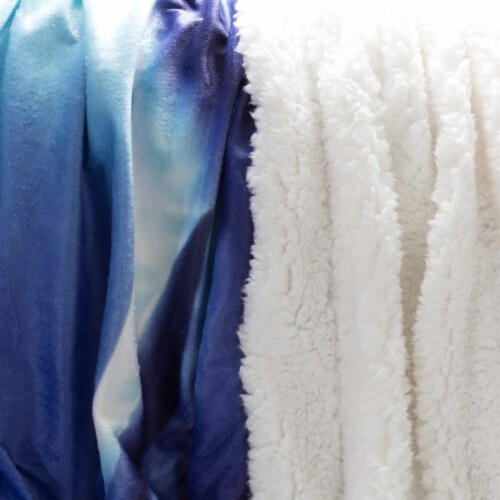 Fluffy Plush Throw Blanket 50 x 60 Inch- Ocean Dolphin Print Lightweight Hypoallergenic Bed Perspective: top