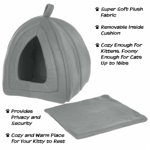 Petmaker 80-PET6001 Cat Pet Bed Igloo Soft Indoor Enclosed Covered Tent & House for Cats Kitt Perspective: top