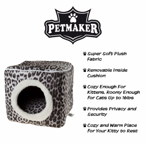 Petmaker 80-PET6020 Cat Pet Bed Cave Indoor Enclosed Covered Cavern & House - Gray & Black An Perspective: top