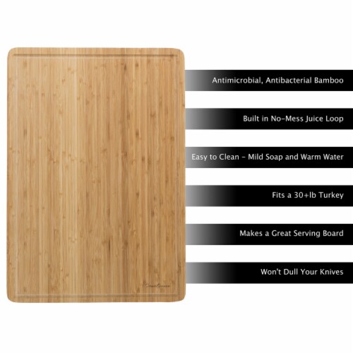 Extra Large Bamboo Cutting Board Eco Friendly and Antibacterial Chopping and Serving Board Perspective: top
