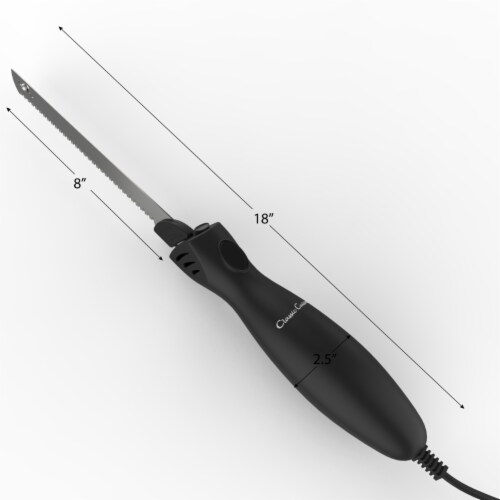 Electric Carving Knife Stainless Steel Blade Ham Turkey Bread Roast Slices Lightweight Perspective: top