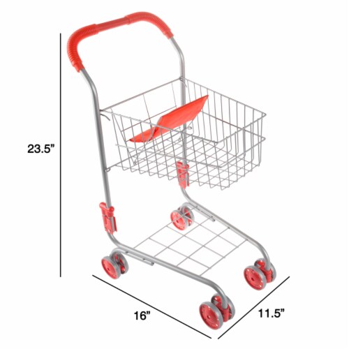 Hey Play Hey Play Pretend Grocery Cart Toddler Shopping Cart Pivoting Wheels 23.5 High 1 unit Metro Market