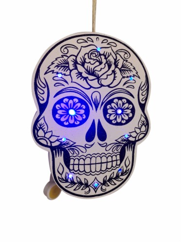 Dar Kei International Co Ltd. Day of the Dead Light Up Wall Hanging Skull Perspective: top