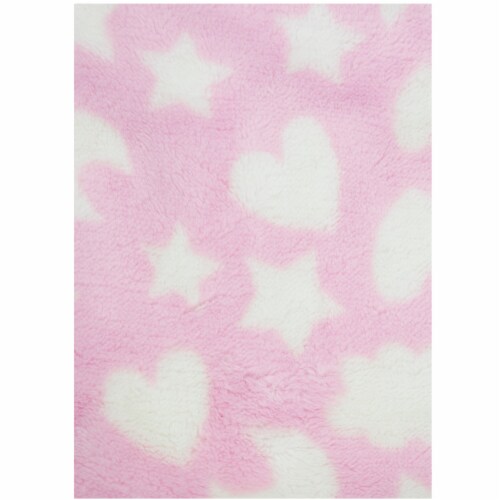 Cutie Pie Bear Plush Baby Blanket Set - Pink Perspective: top
