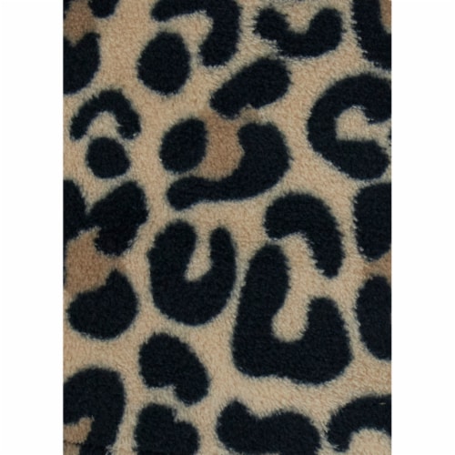 Cutie Pie Leopard Print Plush Baby Blanket - Tan Perspective: top