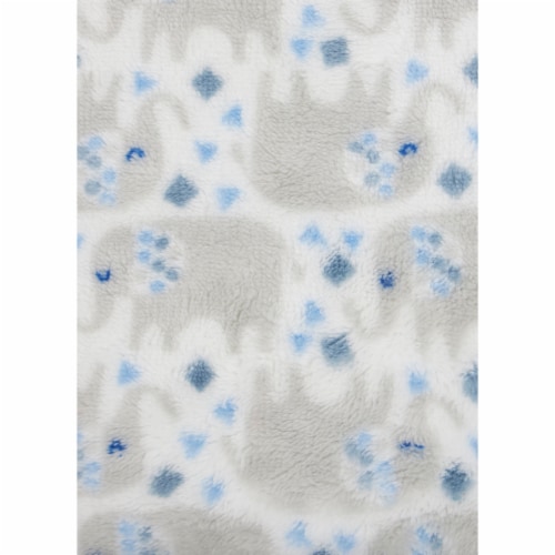 Cutie Pie Elephant Plush Baby Blanket - Blue Perspective: top
