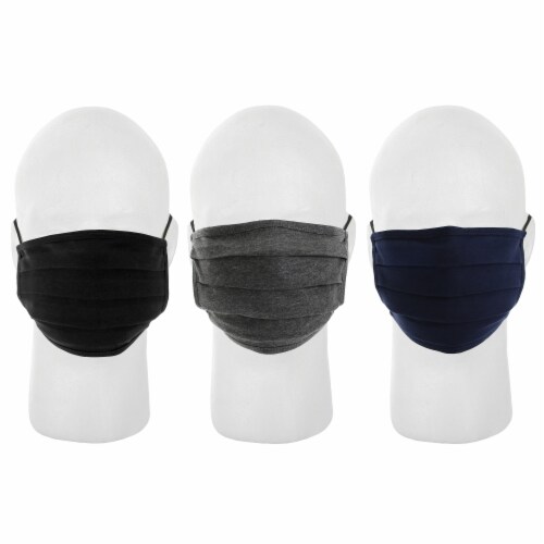 al-SHIELDS Adult Unisex Cotton Jersey Pleated Fabric Face Masks Perspective: top