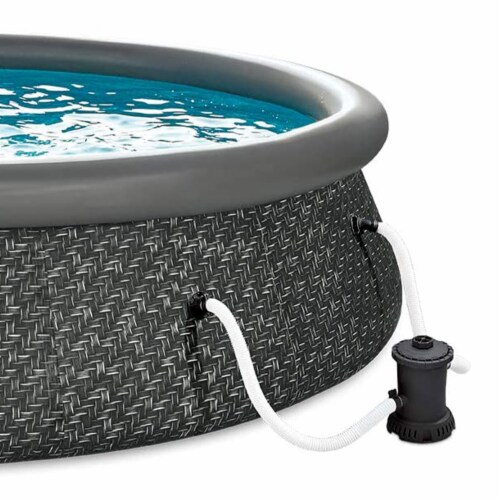 Summer Waves 14 x 3 Ft Quick Set Above Ground Swimming Pool with Pump and Ladder Perspective: top