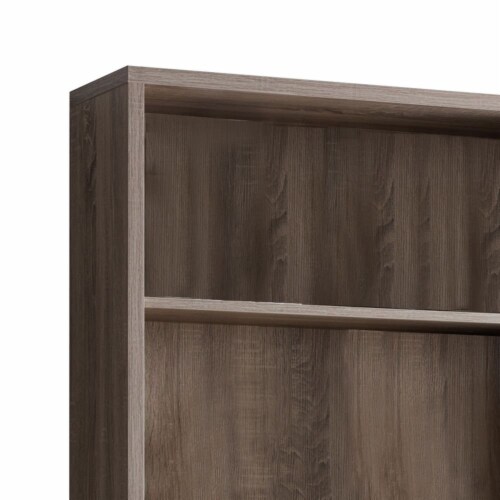 Benjara 31.5  Transitional Wood Book Cabinet with 3 Display Shelves in Brown Perspective: top