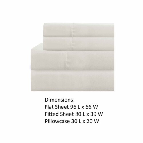Lanester 3 Piece Polyester Twin XL Size Sheet Set The Urban Port, White Perspective: top