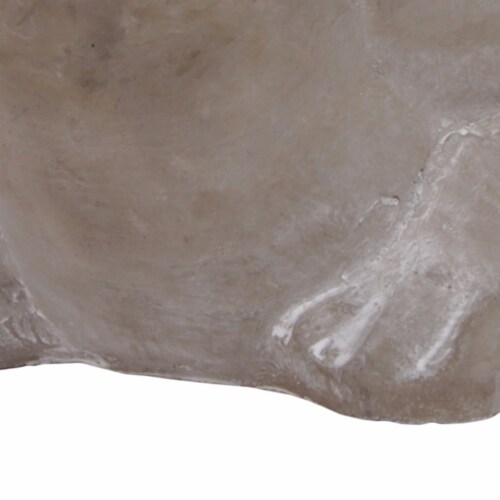 Benjara BM210093 Cement Sitting Frog Figurine Looking Straight, Concrete Gray Perspective: top