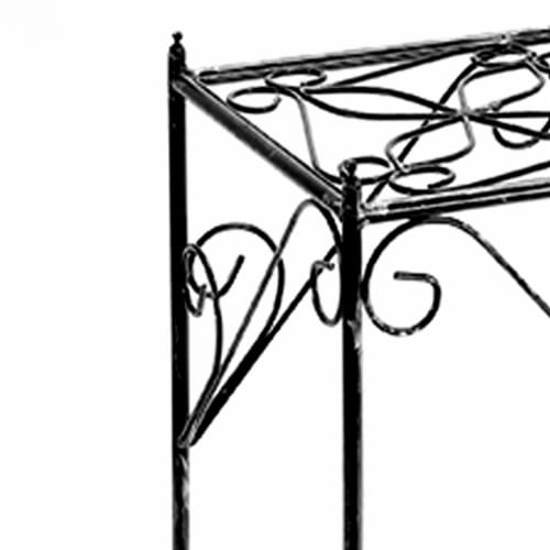 Benjara BM216730 Lattice Cut Square Top Plant Stand with Tubular Legs, Black - Large Perspective: top
