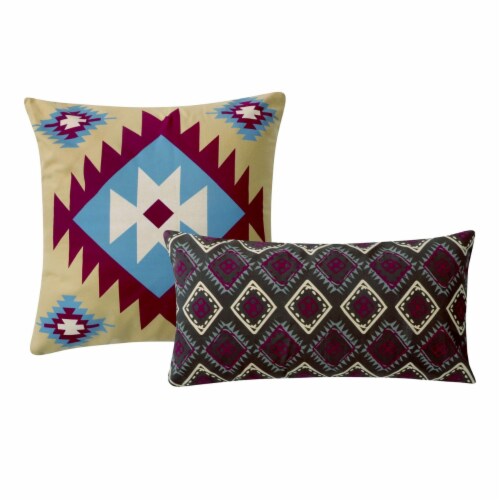 Stripe Pattern Cotton Quilt Set with 2 Pillows and 2 Quilt Shams,Multicolor Perspective: top