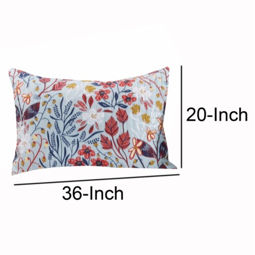 20 X 36 Ultra Soft King Pillow Sham Floral Print Microfiber Multicolor Saltoro Sherpi 36x20x2 Smith s Food and Drug