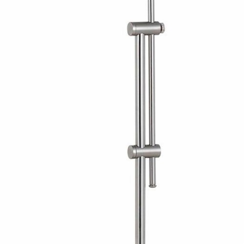 Adjustable Height Metal Pharmacy Lamp with Pull Chain Switch, Silver- Saltoro Sherpi Perspective: top