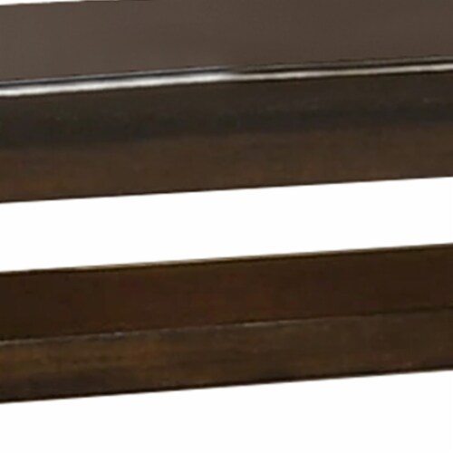 Wooden Console Table with One Open Shelf, Brown Perspective: top