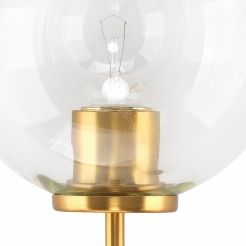 Wall Sconce with Metal Frame and Glass Shade, Brass- Saltoro Sherpi Perspective: top