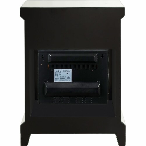 LED Fireplace with Remote Control and 1 Drawer, Silver Perspective: top
